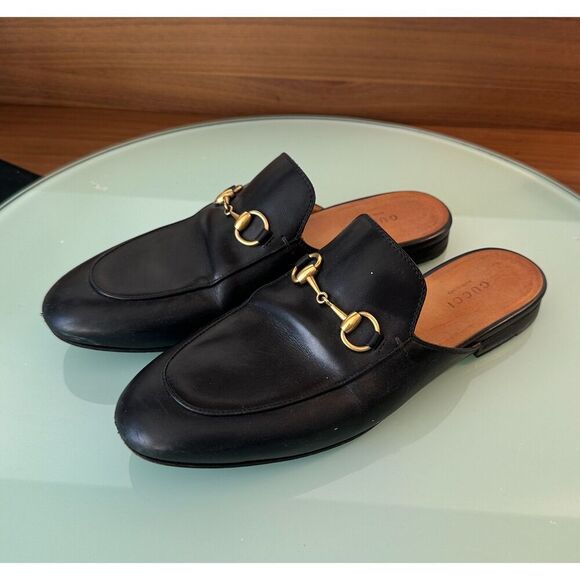 Gucci Shoes - Gucci Princetown Leather Mules with Horsebit – Black – Size 37.5